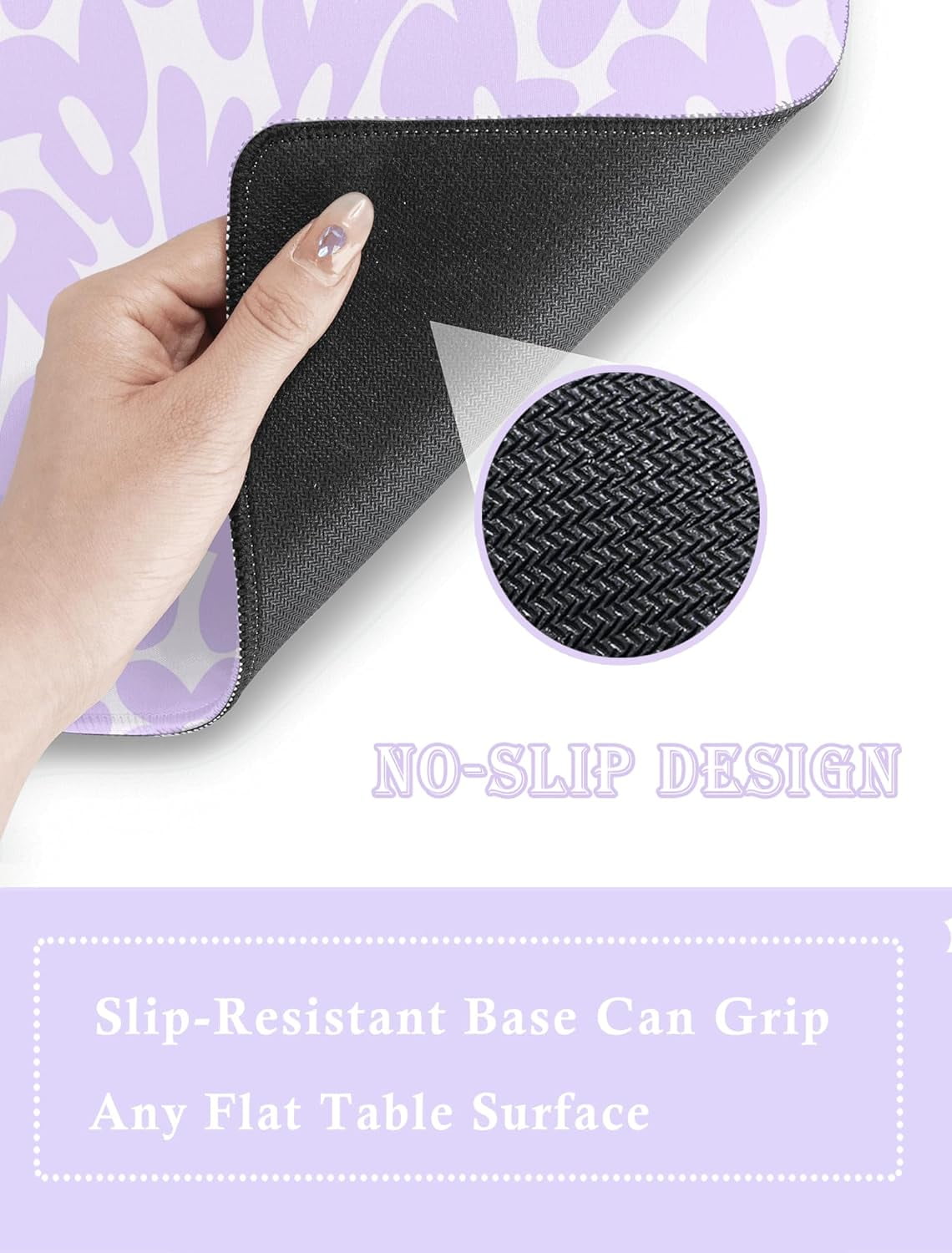 Cute Desk Pad - Aesthetic Desk Mat Kawaii - Keyboard Pads for Desk - XL Purple Desk Pad - Cute Office Desk Decor for ... - Image 4