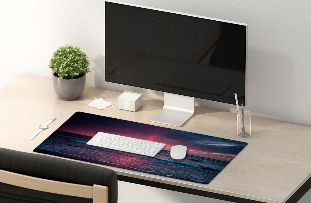 Desk Mat, Extended Gaming Mouse Pad (35.4x15.7 in), Large Non-Slip Rubber Base Mousepad with Stitched Edges, Waterproof Keyboard Mouse Mat D - Image 5