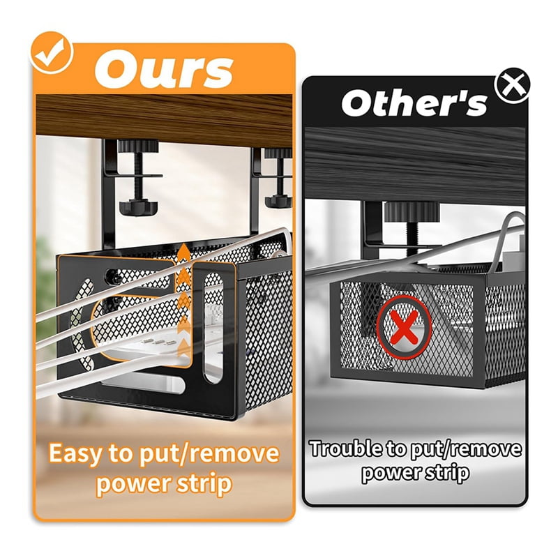 Cable Management Under Desk, Under Desk Cable Management Tray, Desk Cable Organizer,Cable Management Box,Cord Organizer - Image 3