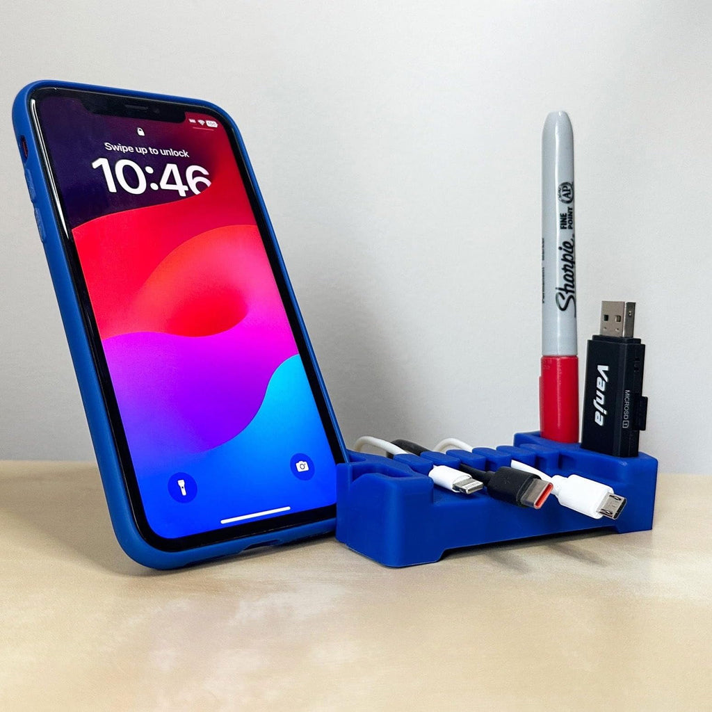 DeskBrick Silicone + Steel-Weighted Cord Holder for Desk. Weighted Cord Organizer & Cable Management for Desktop. Use... - Image 2