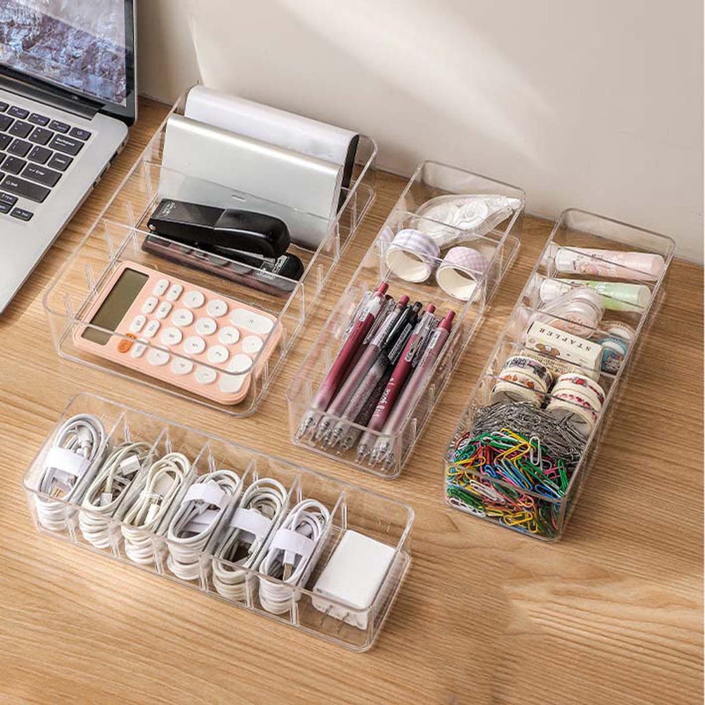 Box with Divider Compartments for Chargers and Cords 27.2x6.6x18.1cm Home (Multicolor) - Image 3