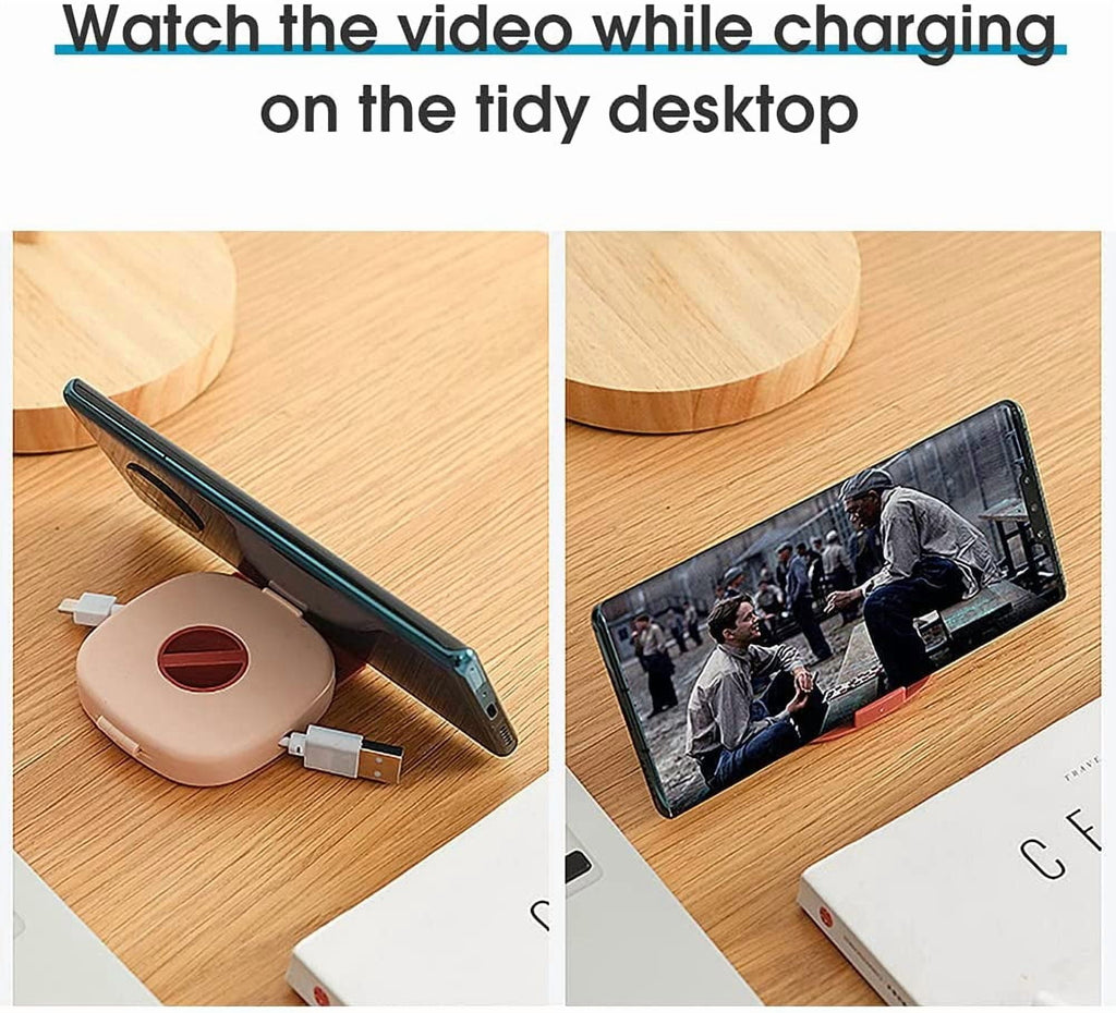 3pcs Cable Management Retractable Cord Organizer: 2-in-1 Cord Management Case Mobile Phone Holder, Cable Tidy Storage Protector Wire Winder - Image 4