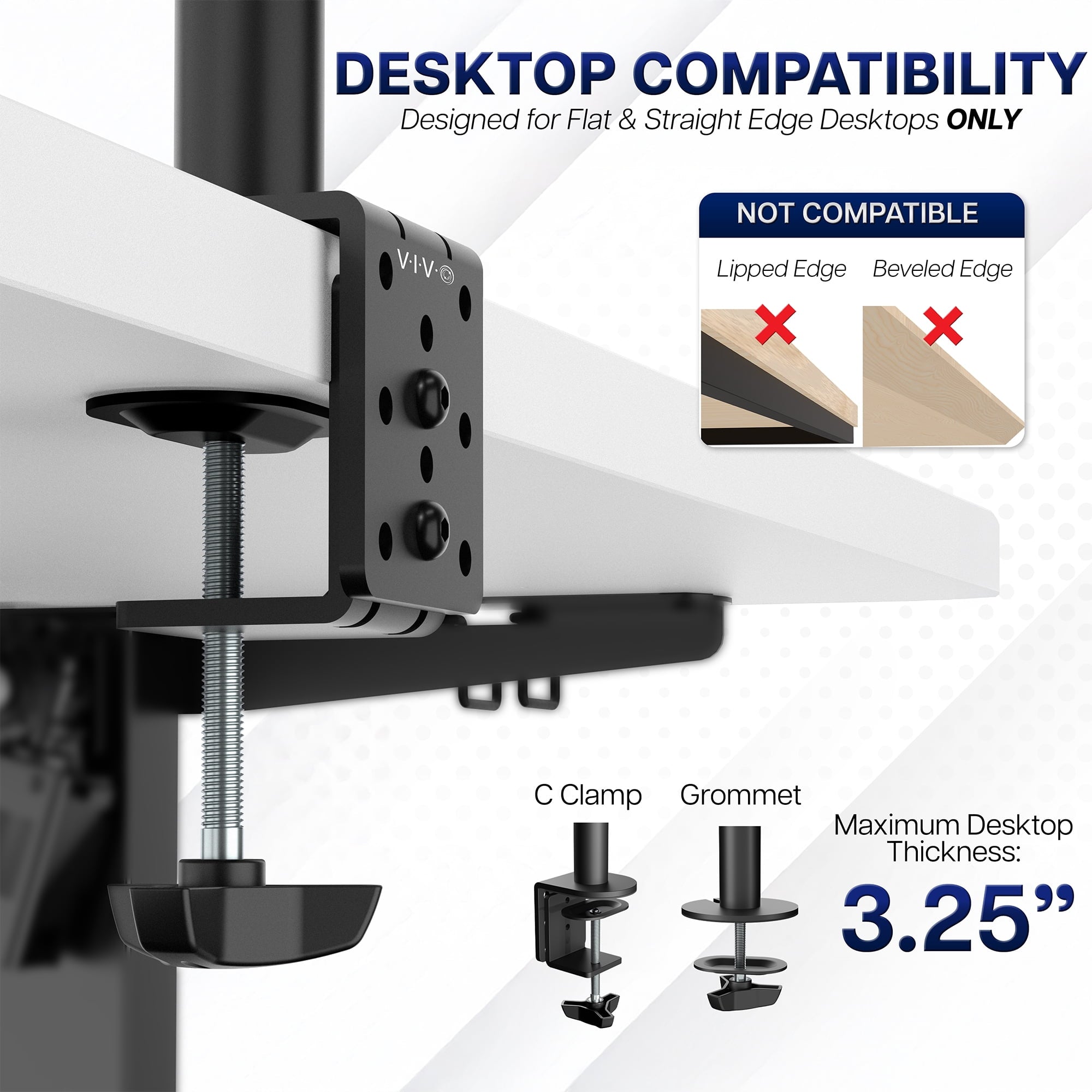 VIVO Black Dual Monitor Desk Mount Adjustable Stand, Fits Screens up to 30" - Image 6