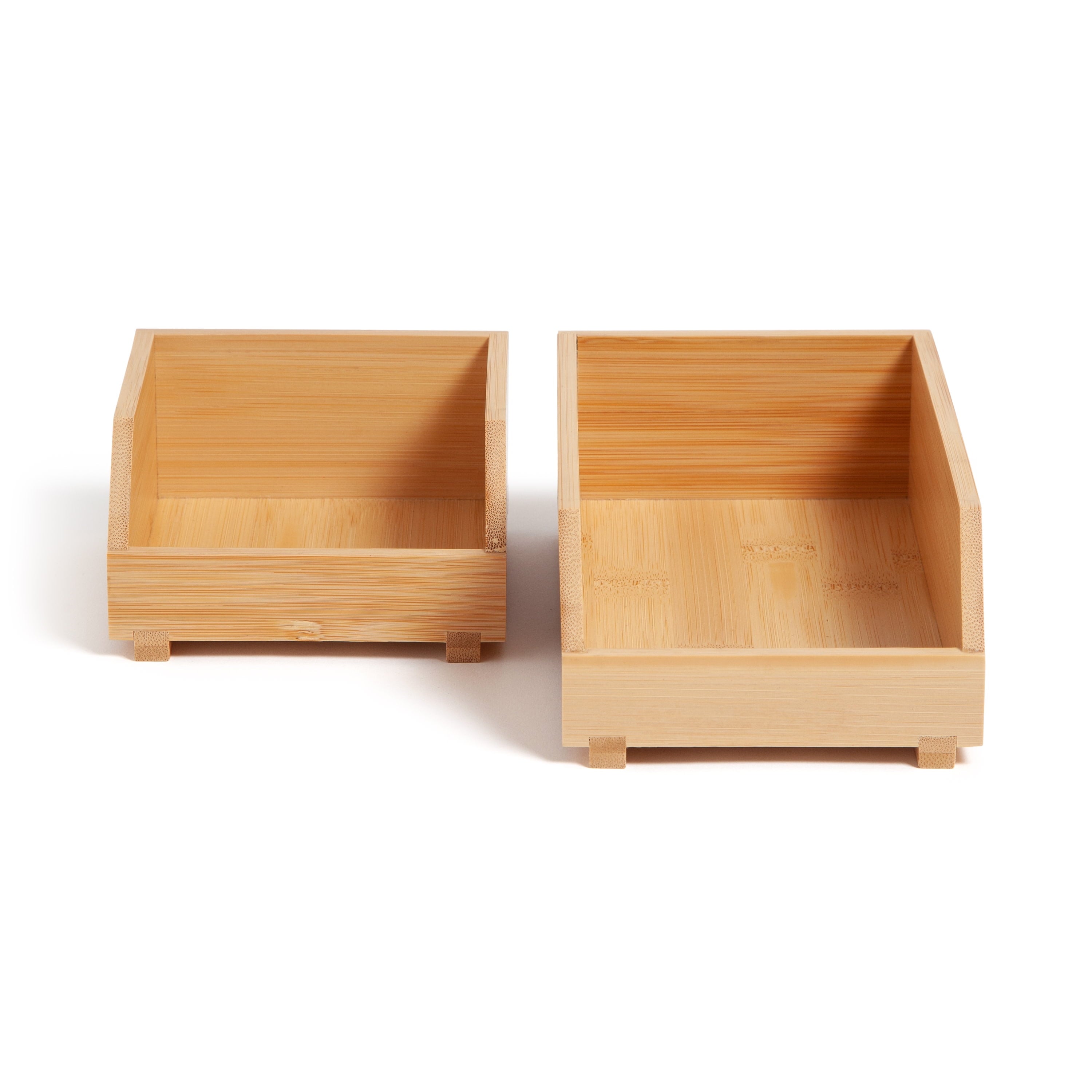 Stacking Bins, Set of 2, 4.5" x 7.7" x 5", Bamboo, Made of Natural Materials - Image 4