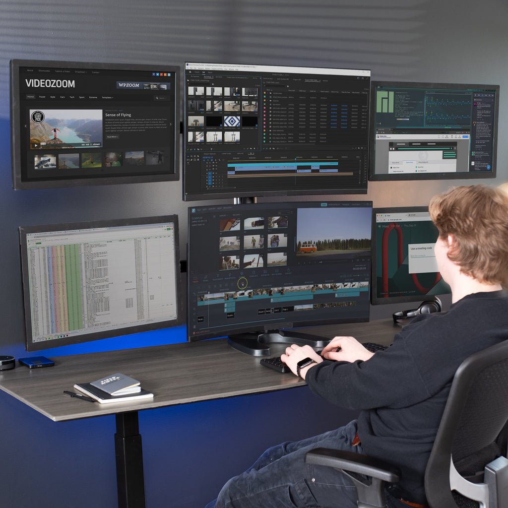 Hex Computer Monitor Desk Mount Stand, Heavy Duty, 6 Screens up to 27" - Image 6