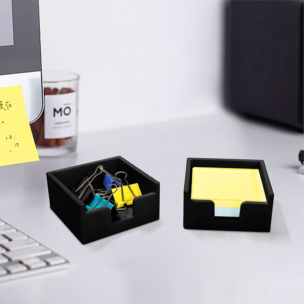 2-Pack Pure Silicone Sticky Note Holder Set - Durable, Non-Slip Black Desk Organizer for Home & Office - Image 4