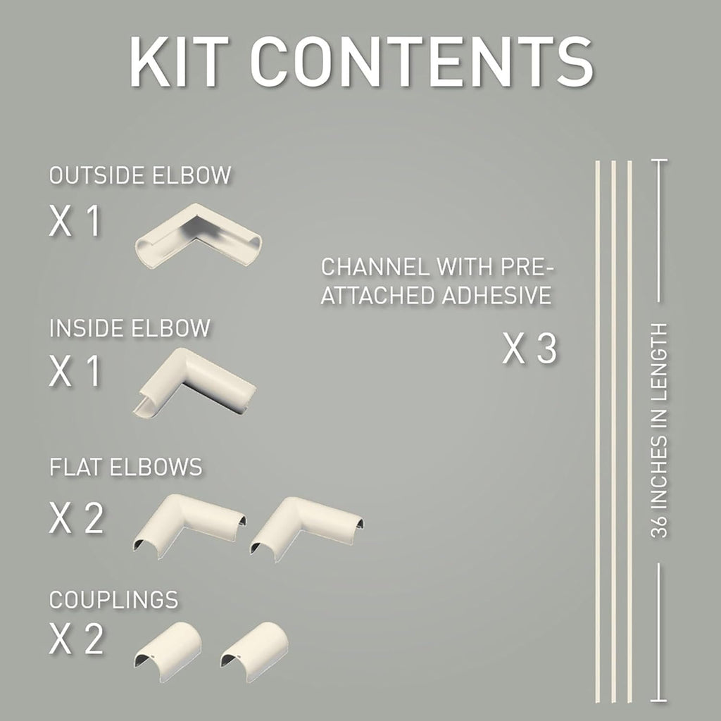 Wiremold Cord Mate Organizer Kit - Cable Organizer - Kit, White - Image 6