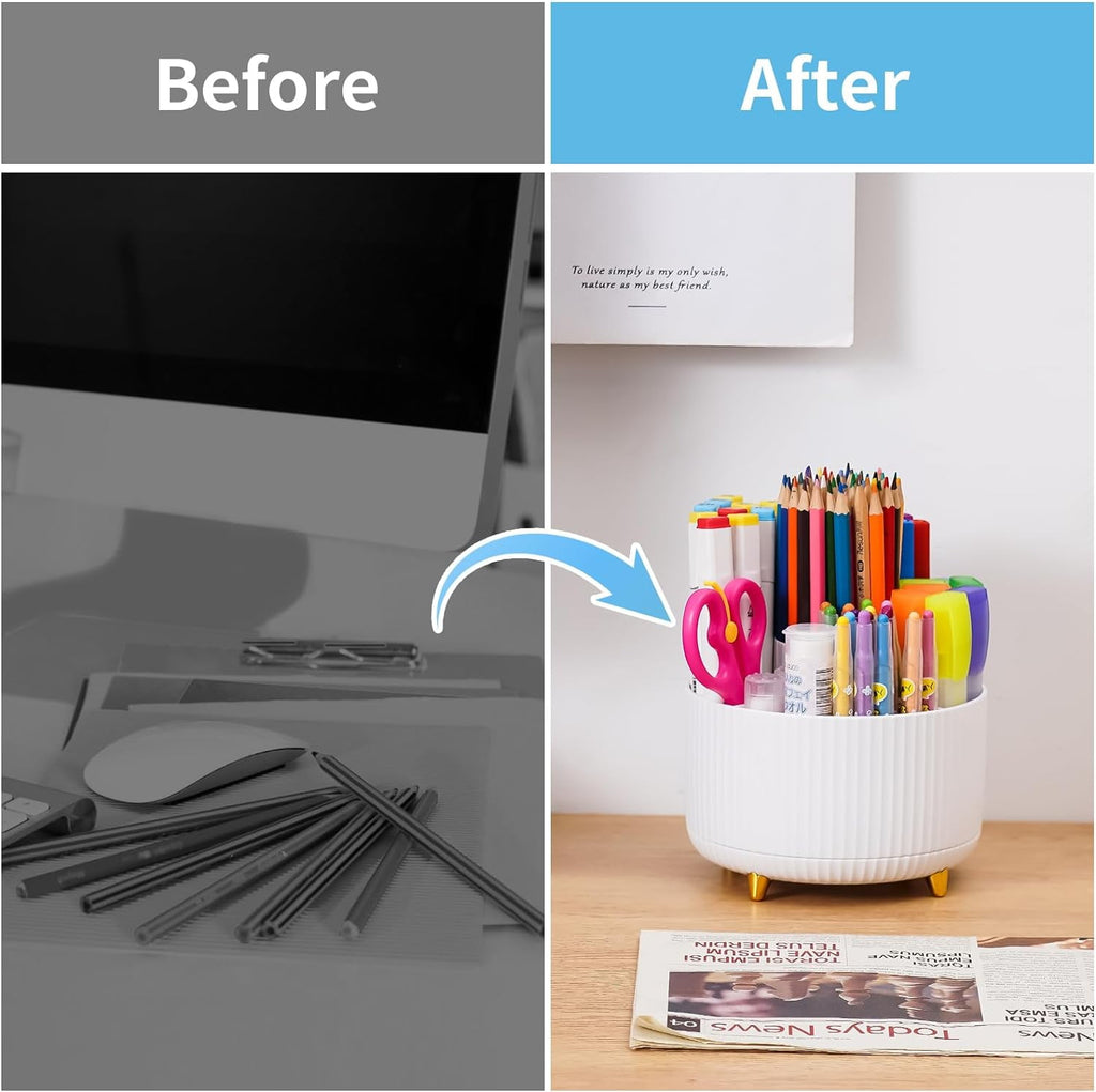 360 Rotating Desk Organizer 5 Compartments for Office Home - Image 5