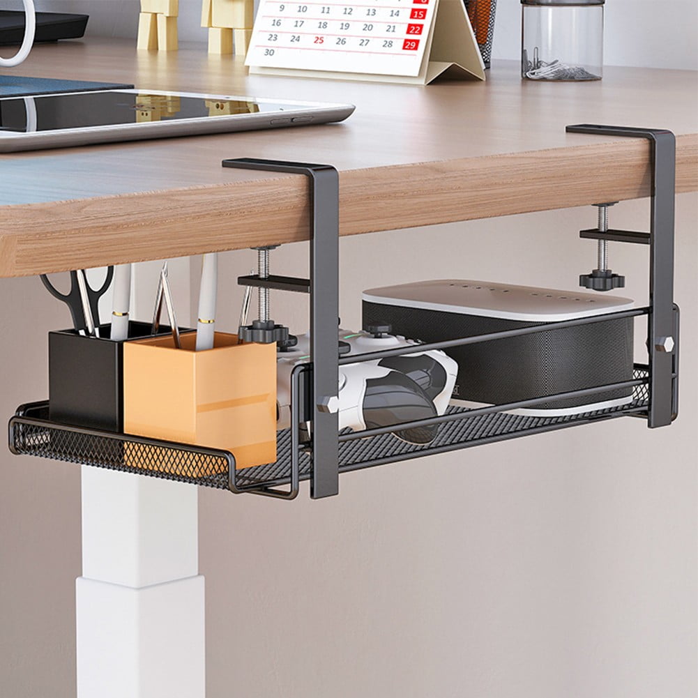Under Desk Cable Management Tray, No Drill Cable Tray Organizers, Wire Management Tray Cable Rack with Clamp Mount, M... - Image 3
