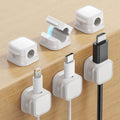 6 Pack Magnetic Cable Clips [Cable Smooth Adjustable] Cord Holder, Under Desk Cable Management, Adhesive Wire Holder ...