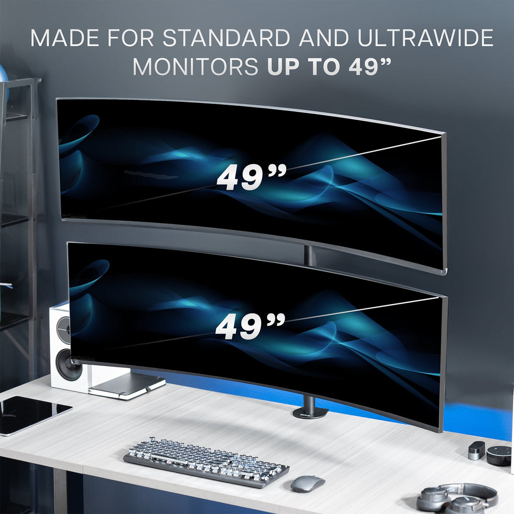 VIVO Dual Ultrawide Monitor Desk Mount, Stand for 2 Computer Screens up to 49" - Image 2