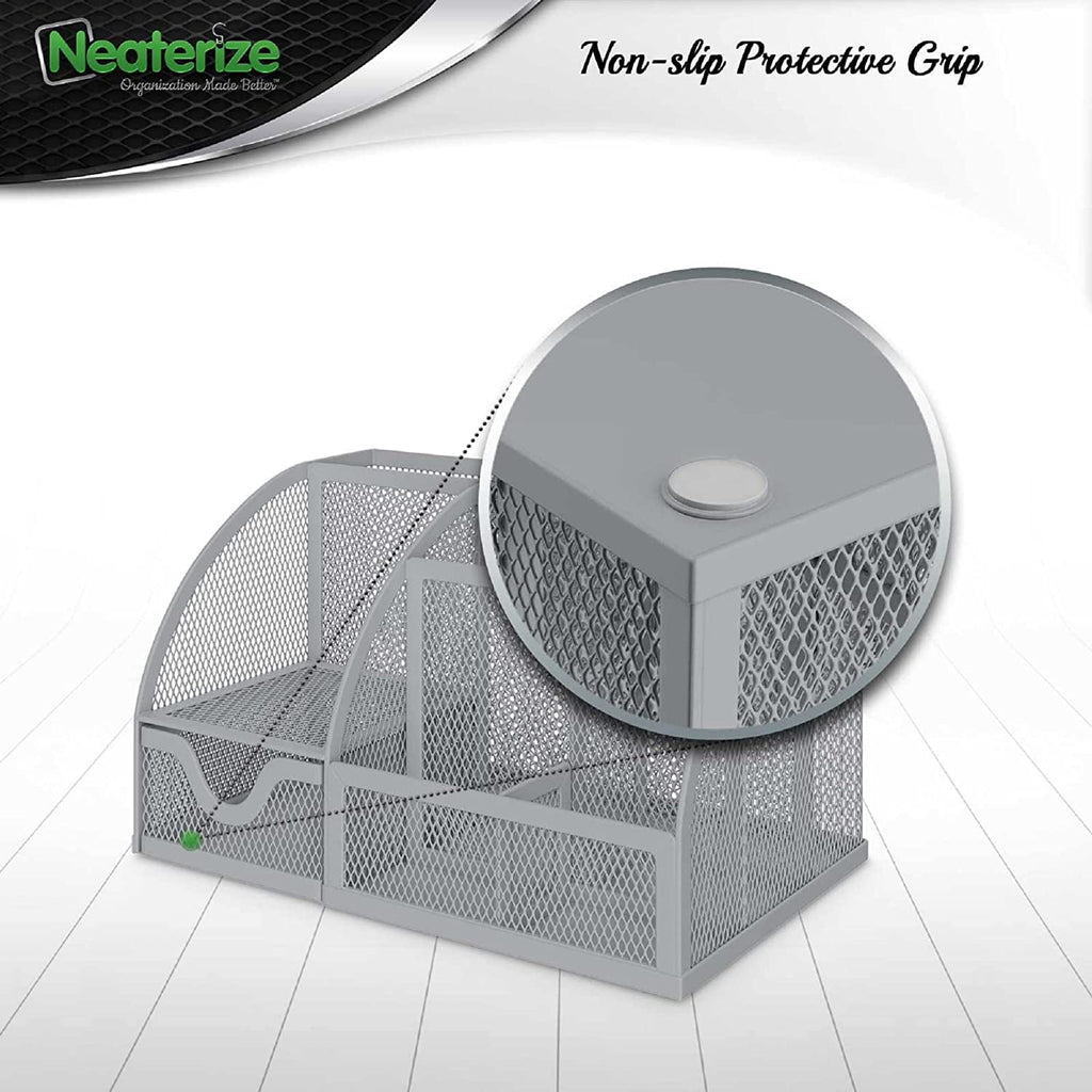 Desk Organizer- Mesh Desktop Organizer and Holder for Pen, Pencil, Small Office Supplies and Stationary Accessories S... - Image 4