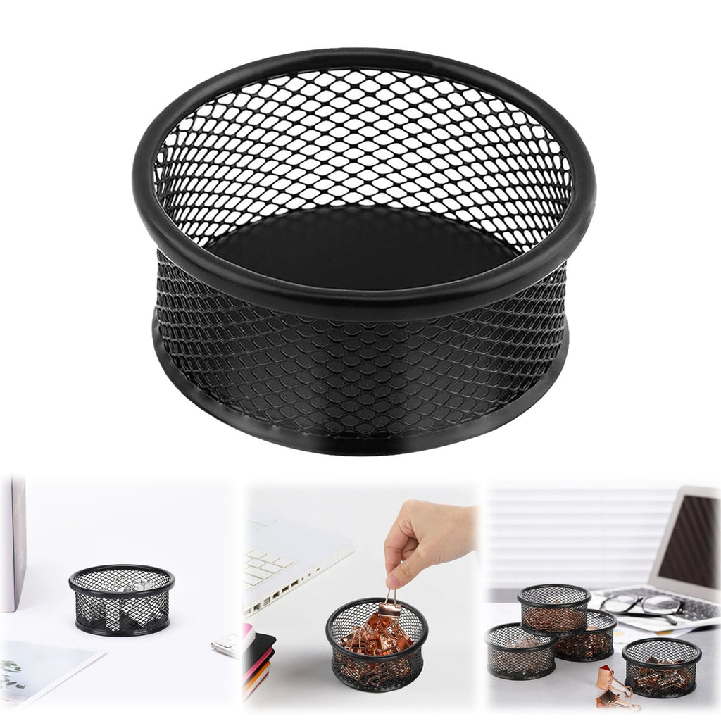Holder, Stackable Organizer for Desk, 1 Pack Metal Mesh Holders, Desk dispensers for Office Binder Box, Black - Image 3