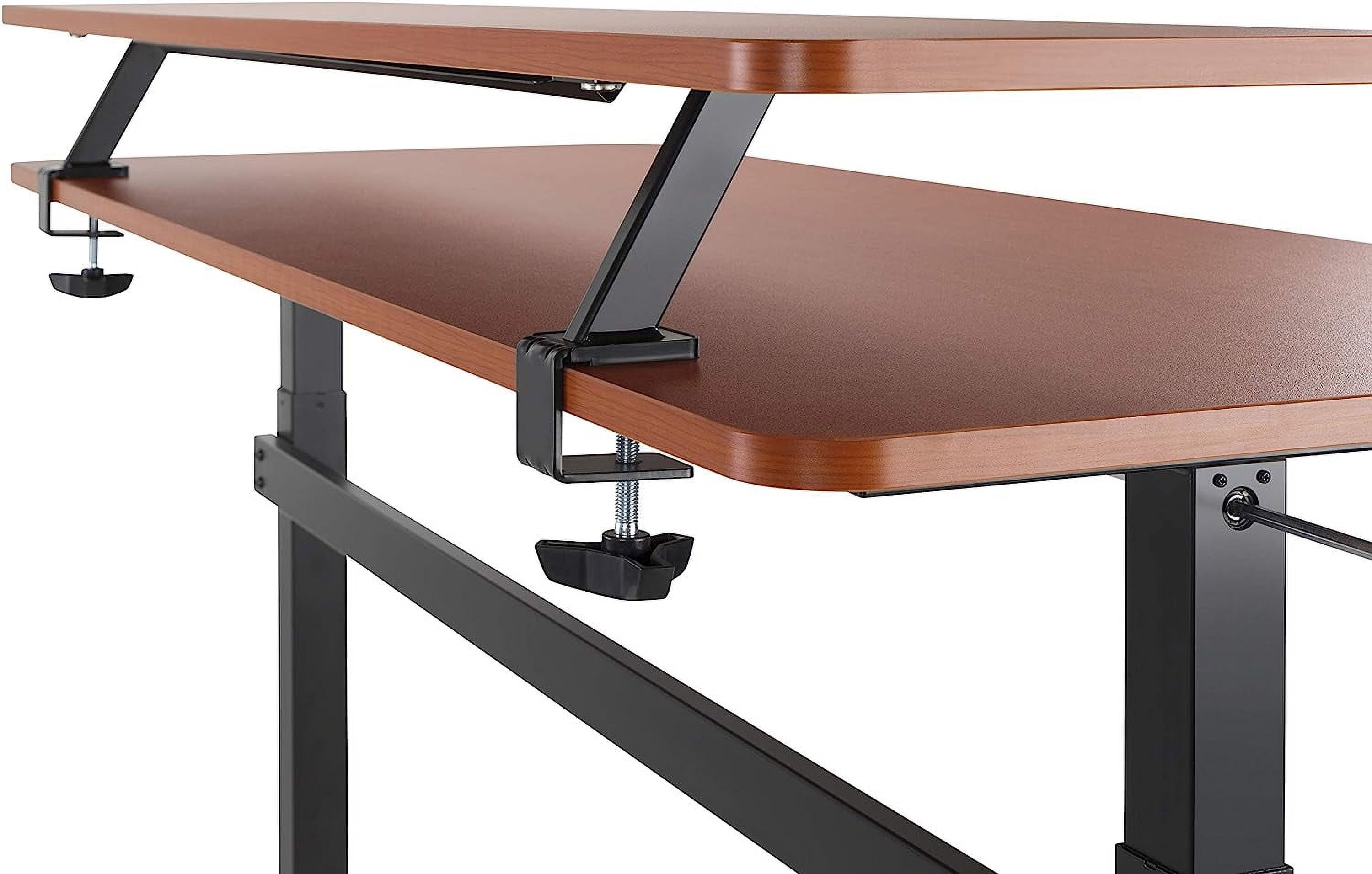 55 Inch Clamp On Desk Shelf | Large Monitor Riser Supports 3 Screens for Extra Storage | Ergonomic Monitor Stand Secu... - Image 2