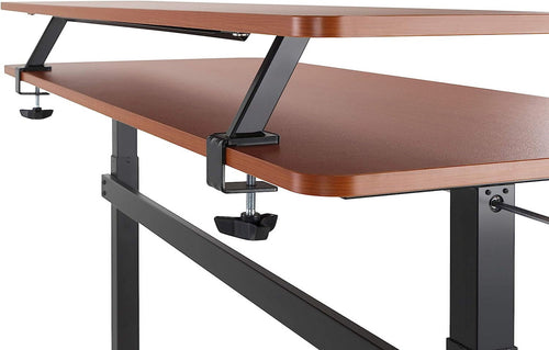 55 Inch Clamp On Desk Shelf | Large Monitor Riser Supports 3 Screens for Extra Storage | Ergonomic Monitor Stand Secu... - Image 2