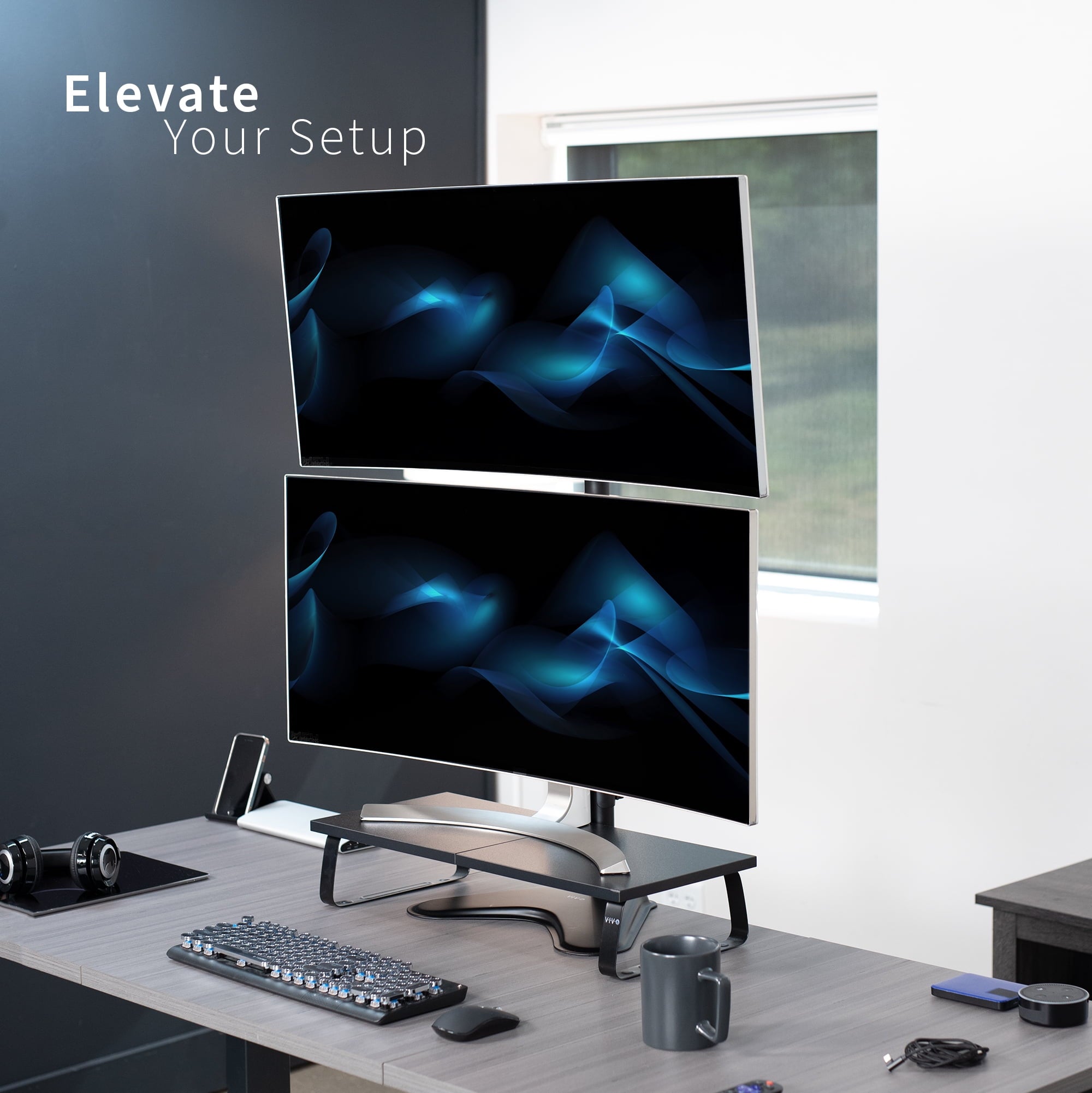 Extra Tall Single Monitor Adjustable Desk Stand for 1 Screen 13" to 27" - Image 6