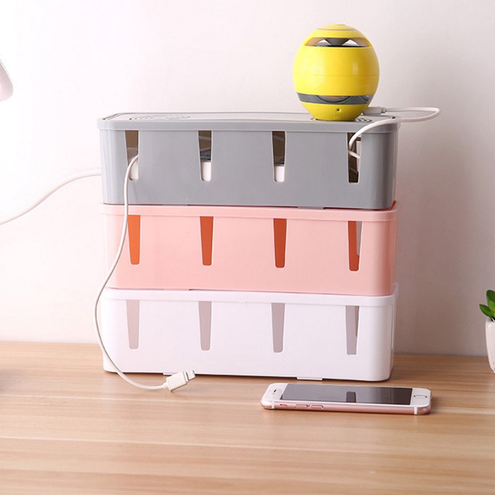 Cable Management Box, Cable Organizer Box, Large And Medium Size, Cord Hider Box To Hide Surge Protector Cover On Des... - Image 4