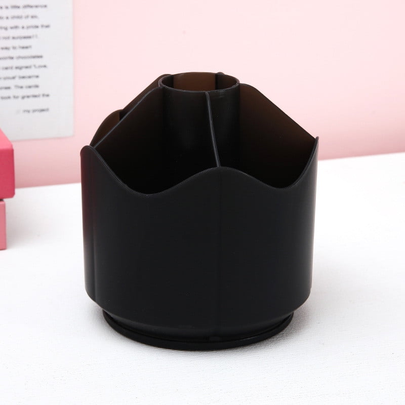 Meitianfacai Pencil Pen Holder for Desk, 6 Slots Desktop Organizer, Cute Pen Organizers Stationery Supplies for Office Home & Art Supply(Bla - Image 3