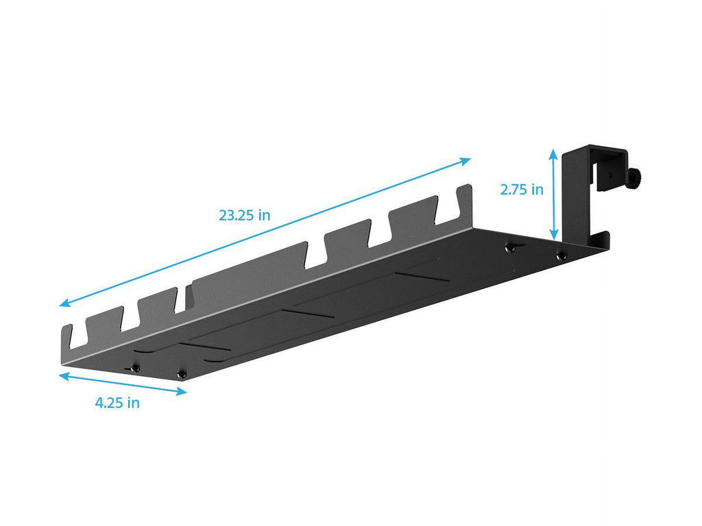 Cable Tray Organizer - Black, Under Desk Cord Management, Ideal For Work Computer Tables, Home and Office Sit-Stand D... - Image 2