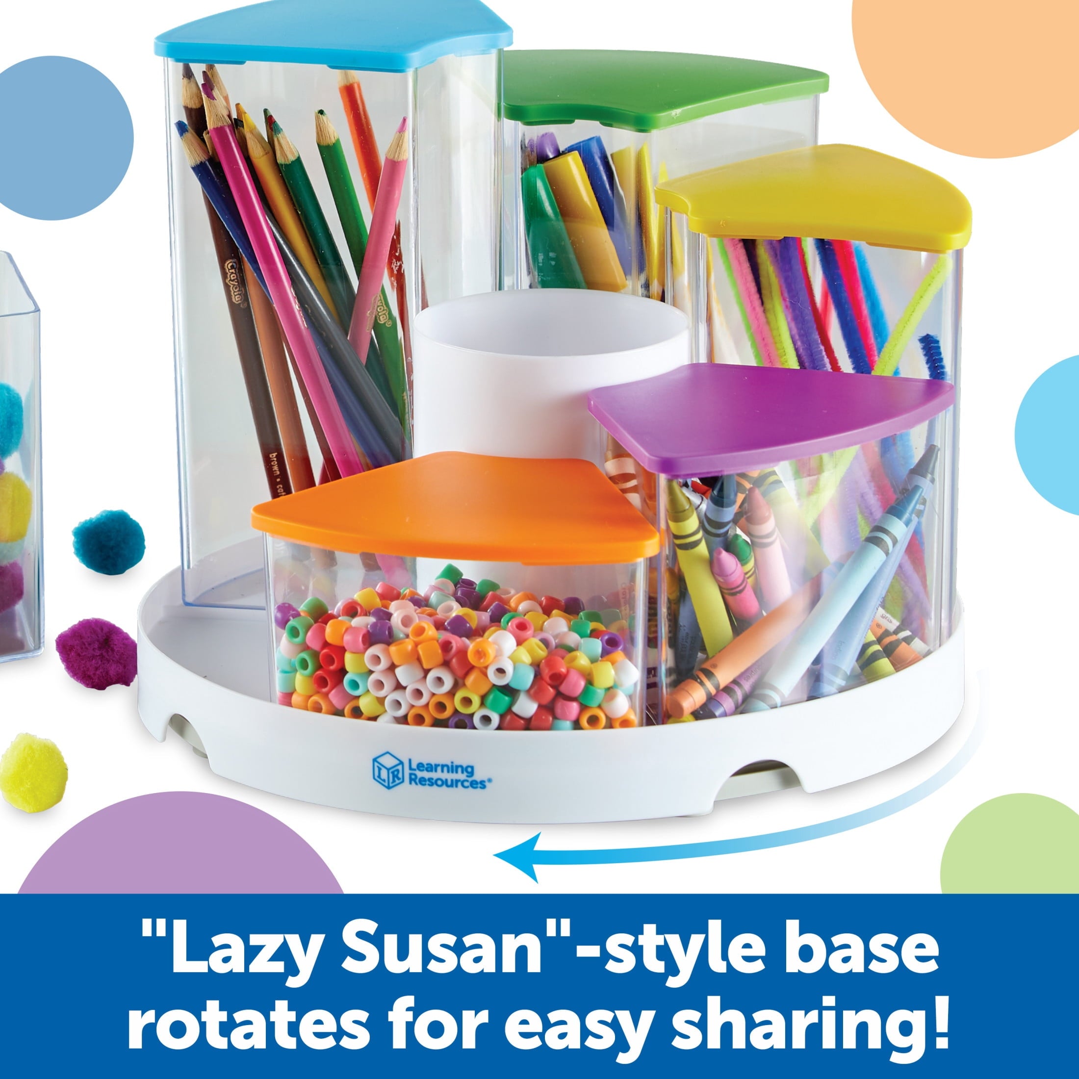 Create-a-Space See-Thru Spinning Bins -14 Pieces Classroom Organization, School Supplies Organizer, Desk Organization... - Image 4