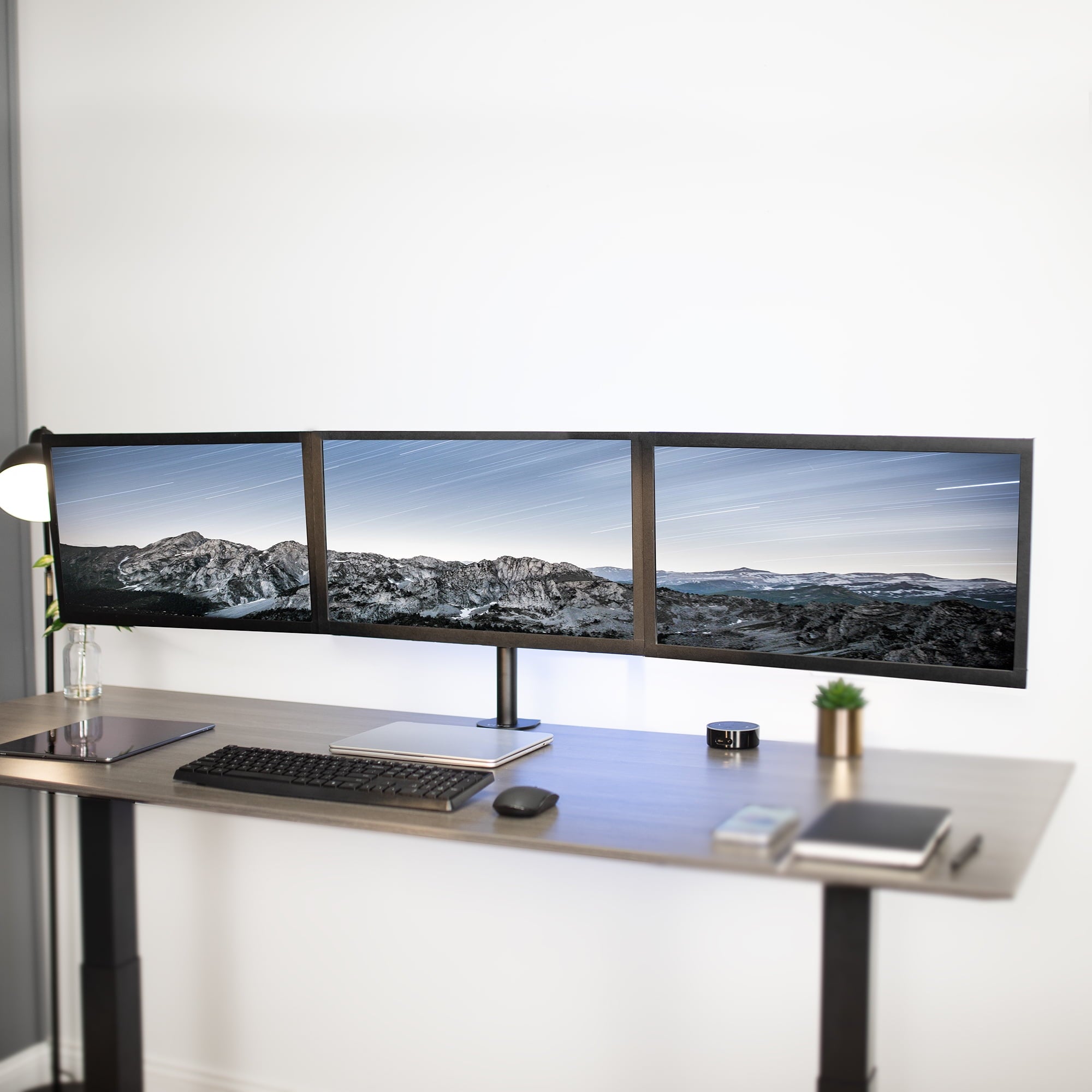 Triple Monitor Adjustable Mount Articulating Stand for 3 Screens up to 24" - Image 2