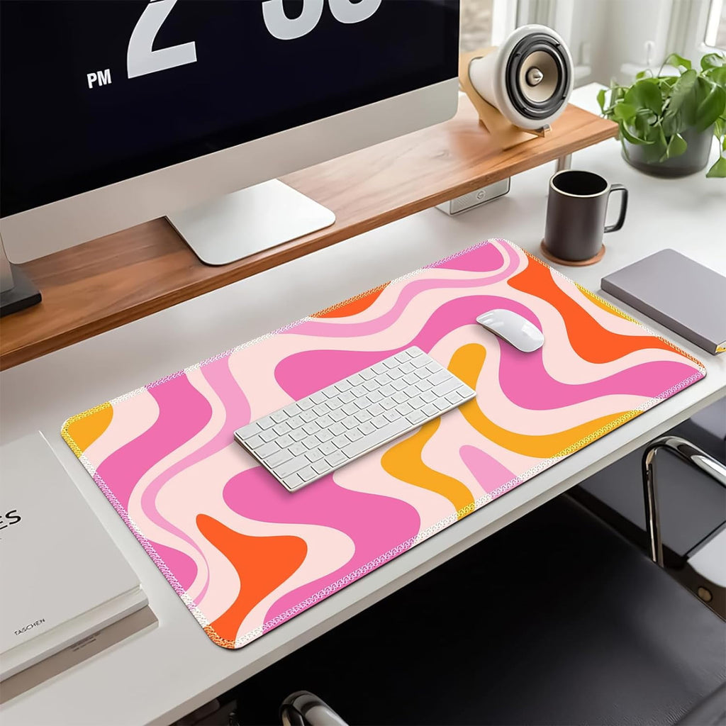 Pink Desk Mat Desktop, Computer Large Mouse Pad for Desk, Gaming Desk Pad Matt, Mousepad with Non-Slip Base, Cute XXL... - Image 6