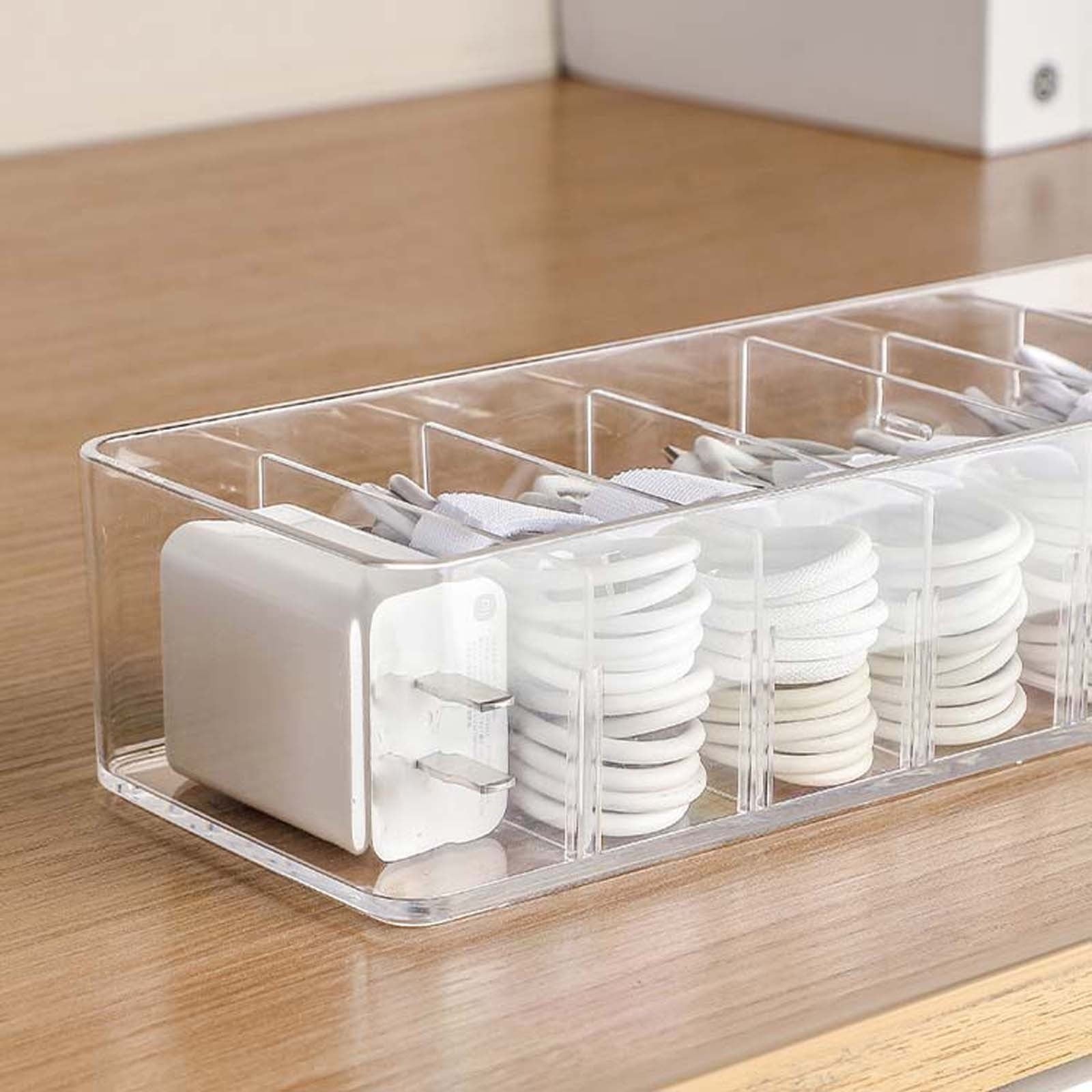 Box with Divider Compartments for Chargers and Cords 27.2x6.6x18.1cm Home (Multicolor) - Image 4