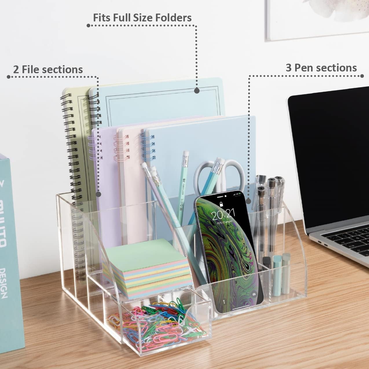 Clear Acrylic Desk Organizer For Home Office Supplies Accessories - Image 2