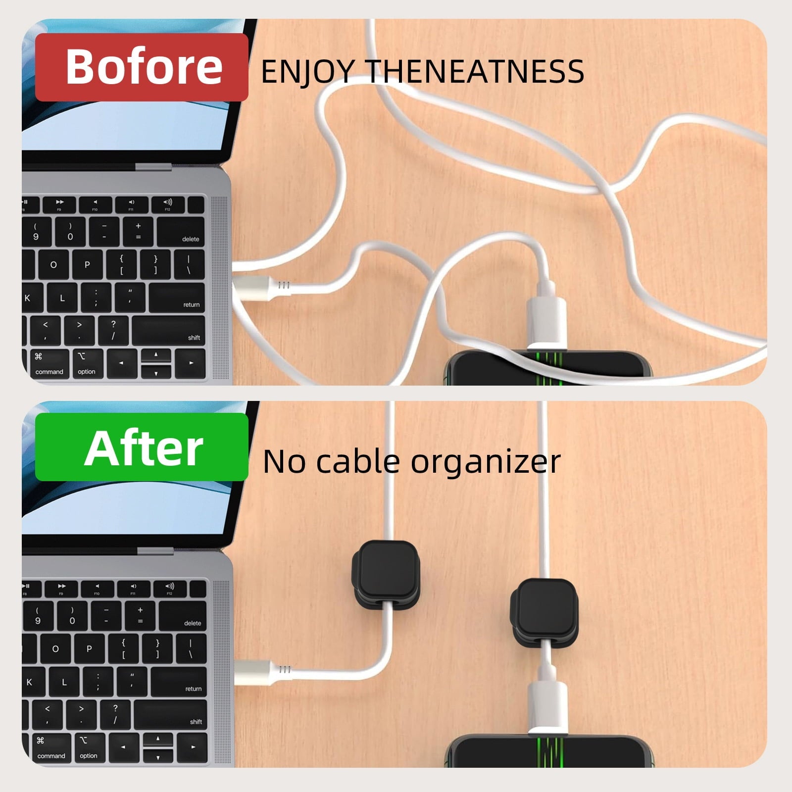 6 Pcs Magnetic Cable Clips, Cable Management, Office Desk Accessories, Cord Organizer, Cable Smooth Adjustable,for De... - Image 6