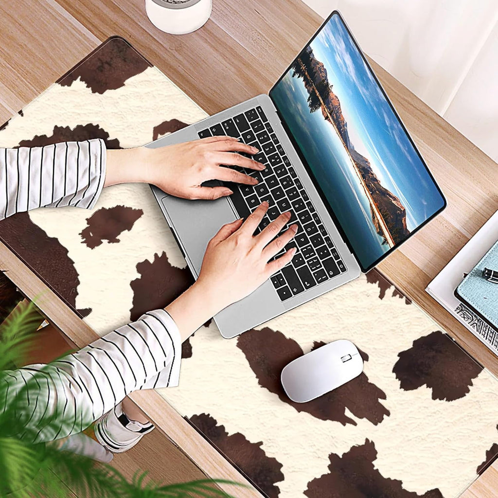 Brown Western Cow Print Desk Mat, Desk Accessory, Cute Workspace, Trendy Workspace, Trendy, 35.4x15.7in Large Gaming ... - Image 6