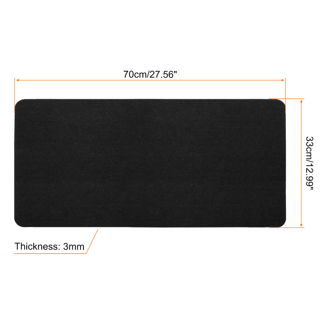 28"x13" Desk Mat Protector, Felt Dual Side Mouse Pad Writing Mat for Office Home, Black - Image 2