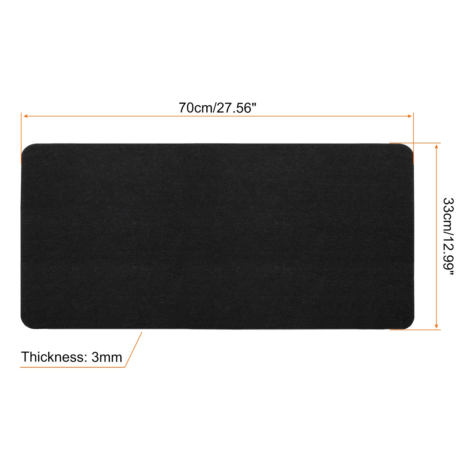 28"x13" Desk Mat Protector, Felt Dual Side Mouse Pad Writing Mat for Office Home, Black - Image 2