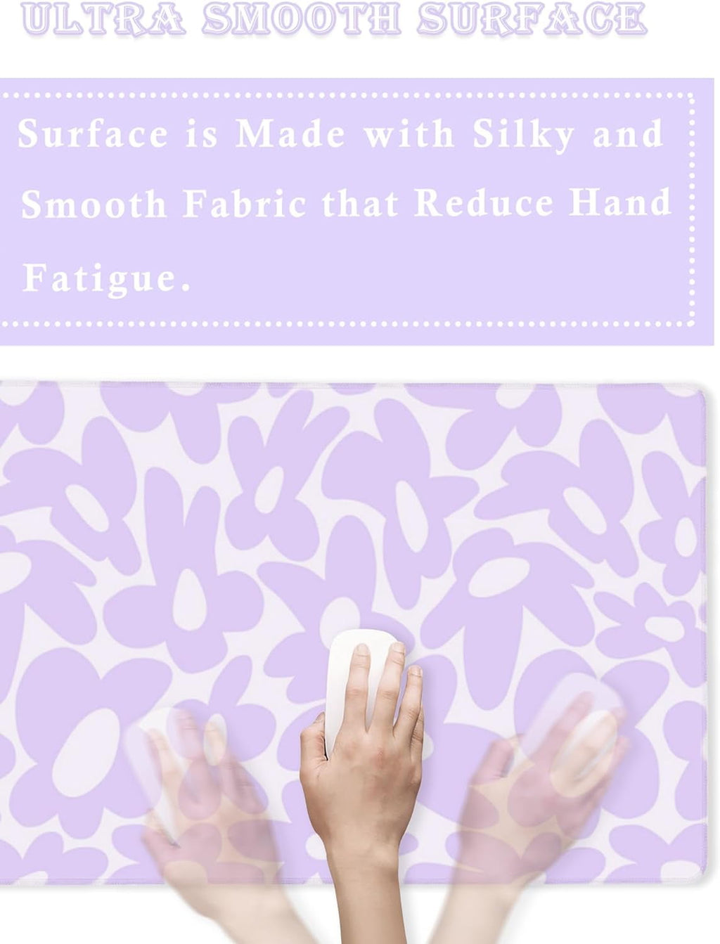 Cute Desk Pad - Aesthetic Desk Mat Kawaii - Keyboard Pads for Desk - XL Purple Desk Pad - Cute Office Desk Decor for ... - Image 3