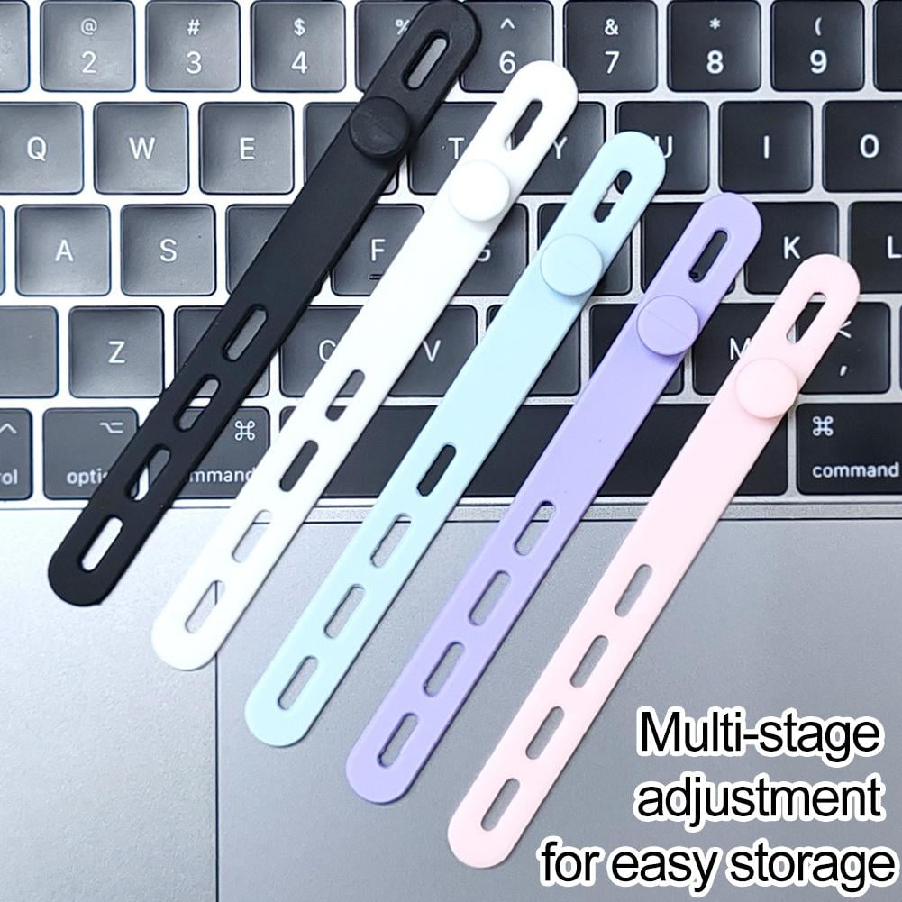 12Pcs , Silicone Cable Ties Reusable, Ties for Electronics, Multipurpose Elastic Wire Ties, Travel Essentials for Cab... - Image 3