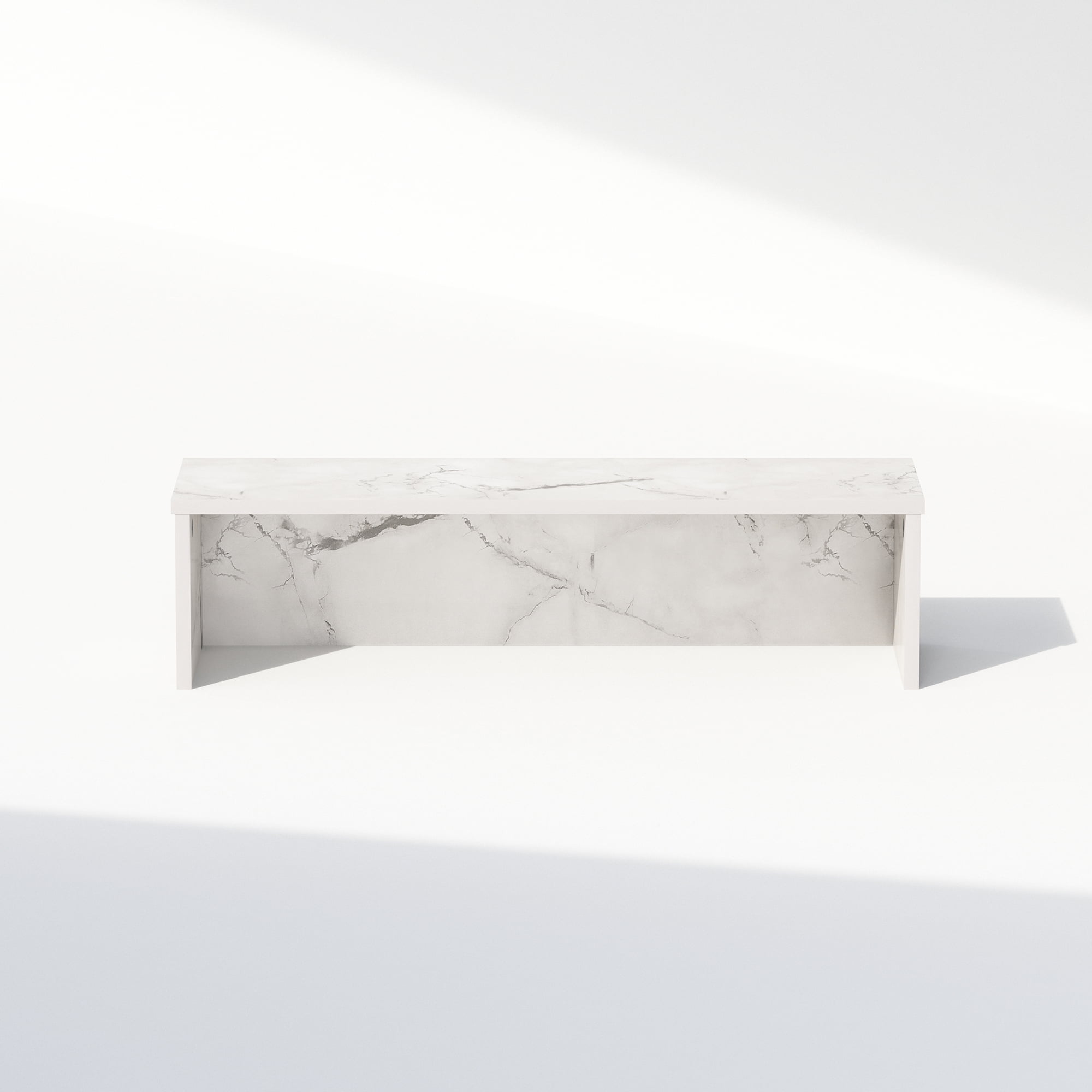 Furinno Classic 23-Inch Desk Organizer, Shelf Organizer Storage & Display Stand, Marble White - Image 4