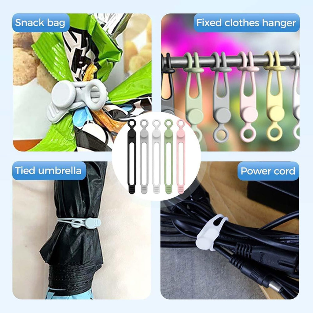 Reusable Silicone Cable Ties, 4.17" Adjustable Cord Organizer for Wire Management, Home Office & Travel Essentials - Image 6