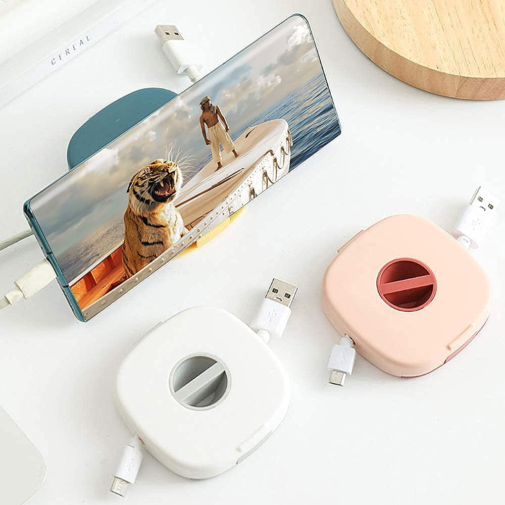 3pcs Cable Management Retractable Cord Organizer: 2-in-1 Cord Management Case Mobile Phone Holder, Cable Tidy Storage Protector Wire Winder - Image 2