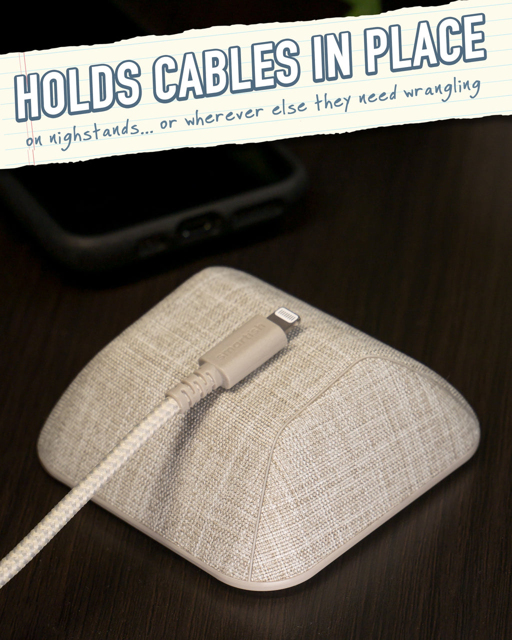 Smartish Magnetic Cord Holder - Cable Wrangler Organizer with Magnet Clips for Charger Management on Desktop, Nightstand, or Side Table - Li - Image 5