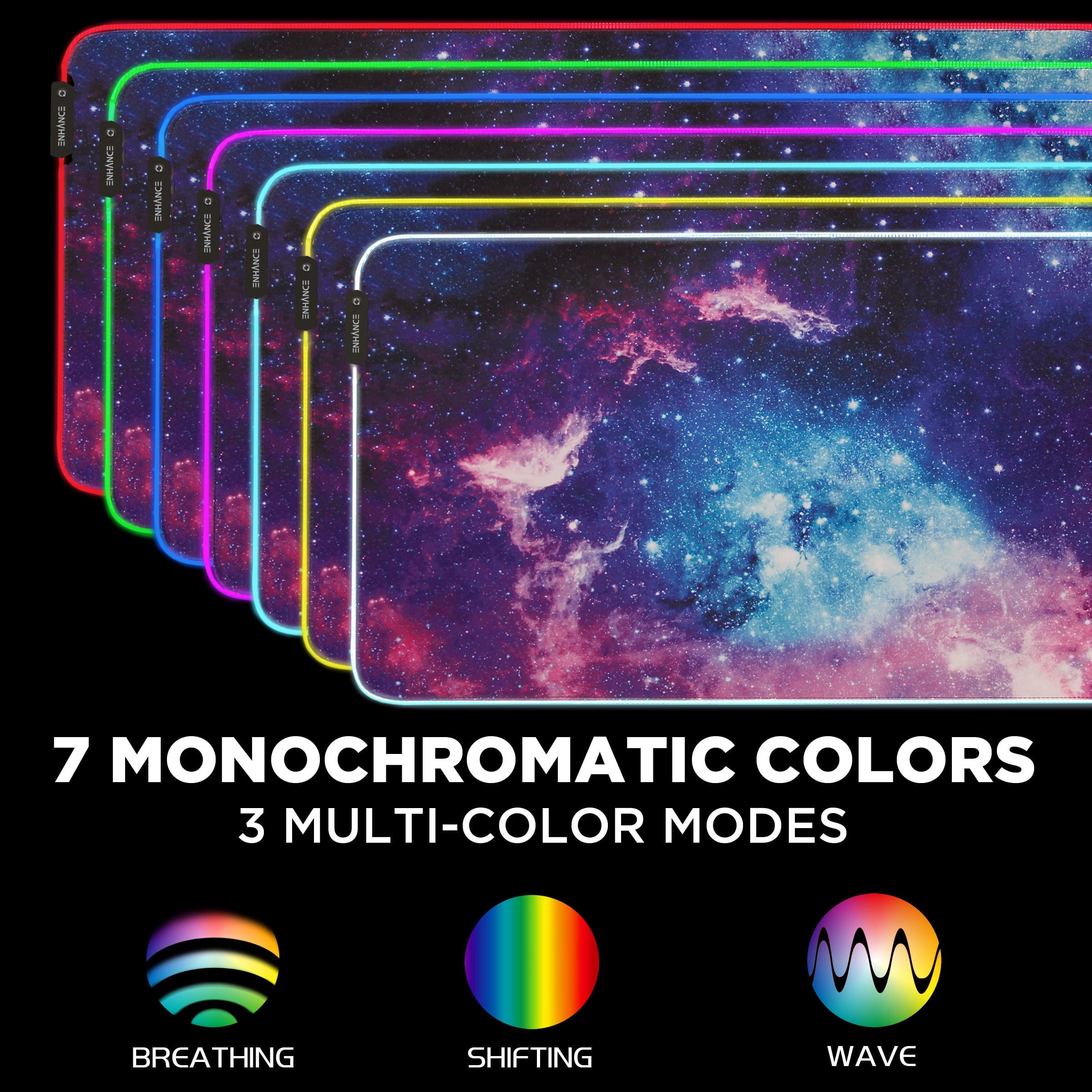 ENHANCE XXXL LED Computer Desk Mat - Illuminated 3XL Large Mouse Mat (48x24 Mouse Pad) Gaming Mouse Pad , Extended Table Desk Pad with Smoot - Image 3