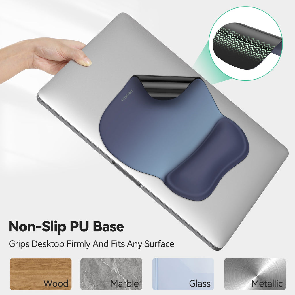 TECKNET Gel Mouse Pad with Wrist Rest, Ergonomic Office Mousepad with Wrist Support - Non-Slip & Smooth Surface Comfortable Desk Accessories - Image 6