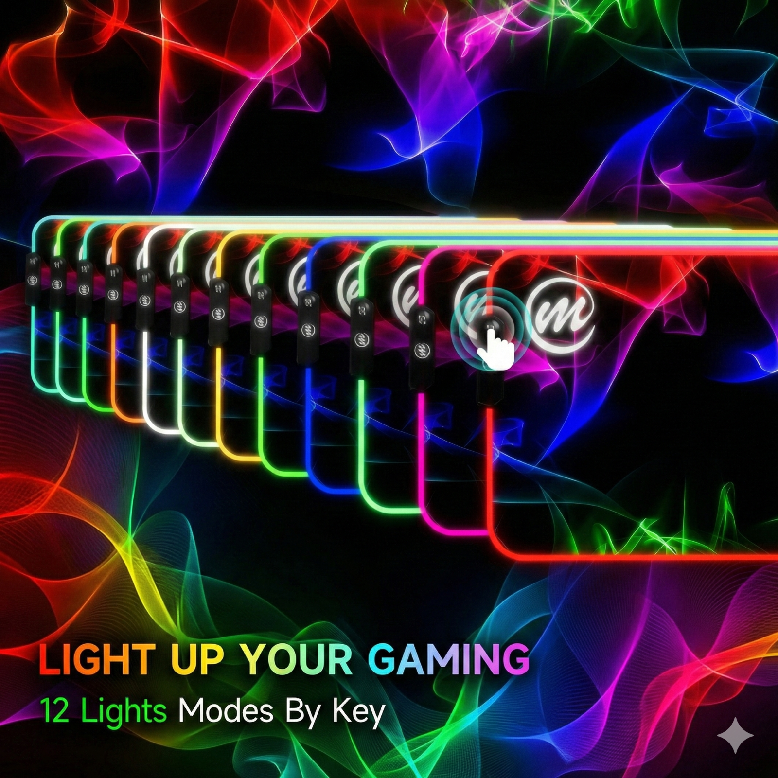 LED Mouse pad 31.5×11.8 Inch, Large RGB Glow Gaming Mouse Pad for Computer Keyboard, 12 Cool Lighting Modes, Anti-Sli... - Image 2