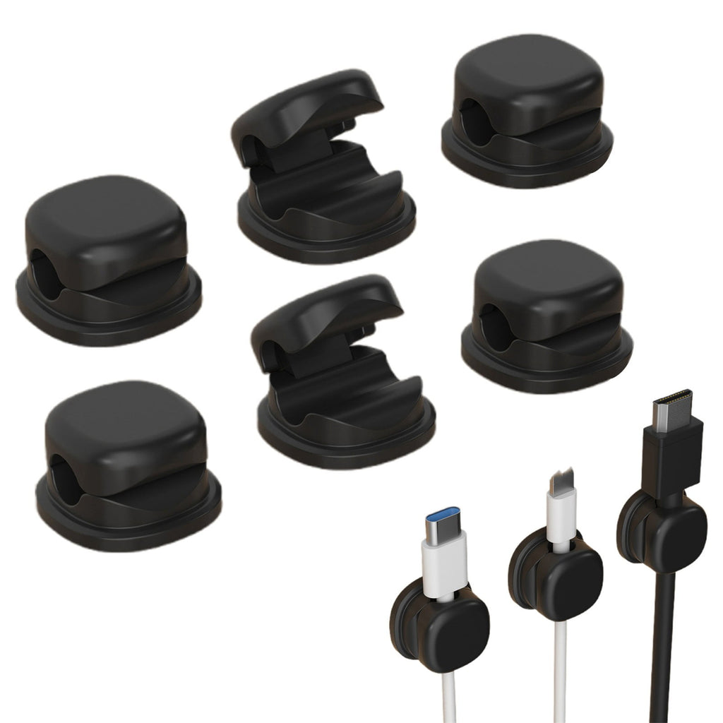 6PCS Adhesive Cable Holders Desk Cable Organizers Cord Management Clips for Bedside Table Home Office Charging Cable Wire Tidy Organization,