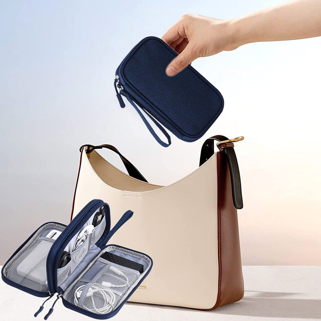 Electronics Organizer, Double Layer Travel Cable Organizer Cord Storage Bag, Tech Accessories Cord Storage Bag, for C... - Image 5