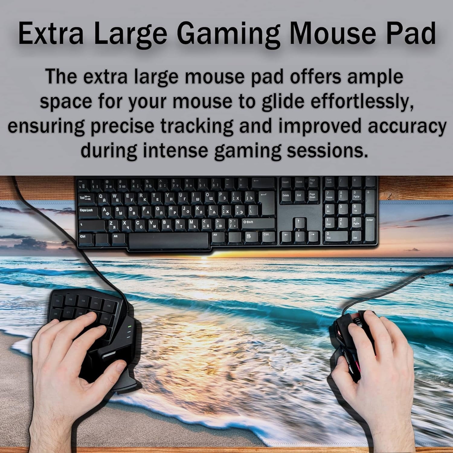 Keyboard Mats Desk Accessories Kit Gaming Mousepad Big Mouse Pads Pc Desk Mat Full Desk Mat Waterproof Non-Slip Rubber Base 35.4" X 15.7" fo - Image 4