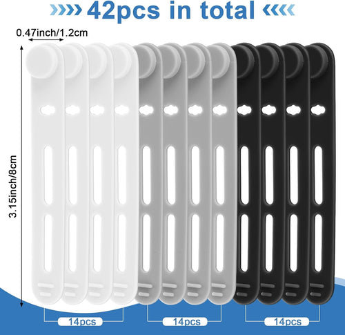 42 Pcs Silicone Cable Ties Reusable Cord Organizer Adjustable Data Cable Wraps for Earphone Phone Charger Computer Co... - Image 2