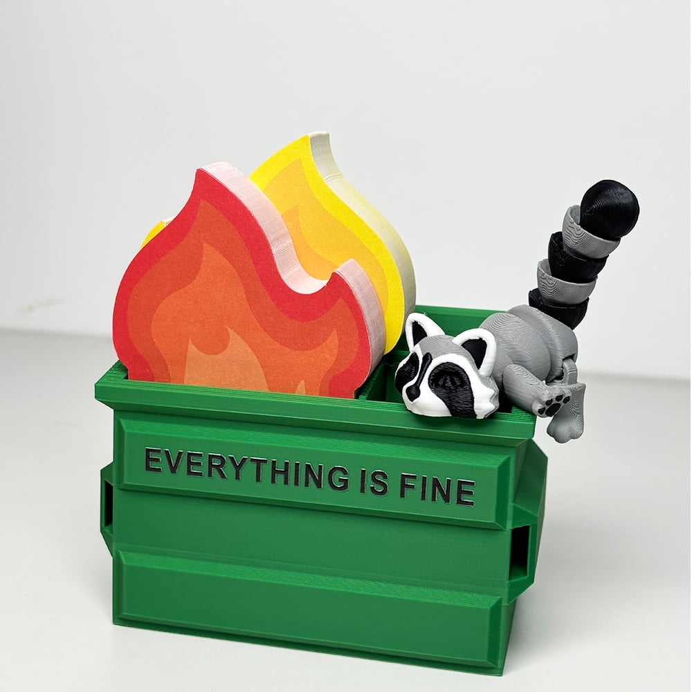 Funny Dumpster Fire Pen Holder with 300 Sticky Notes Cute Desk Organizer for Office, White Elephant Gag Gift for Cowo... - Image 6