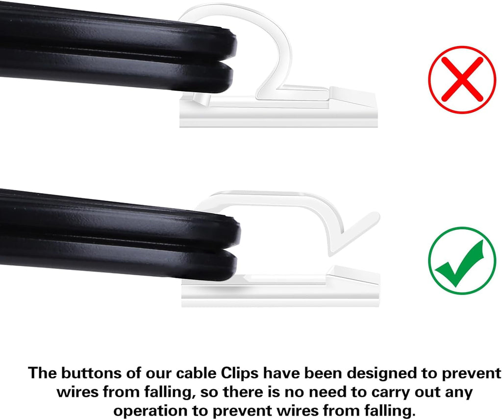 60 PCS 3/4” Adhesive Cable Wire Clips Clear, Cable Staples Outdoor Cable Management Wire Organizer Cord Holder for Un... - Image 4