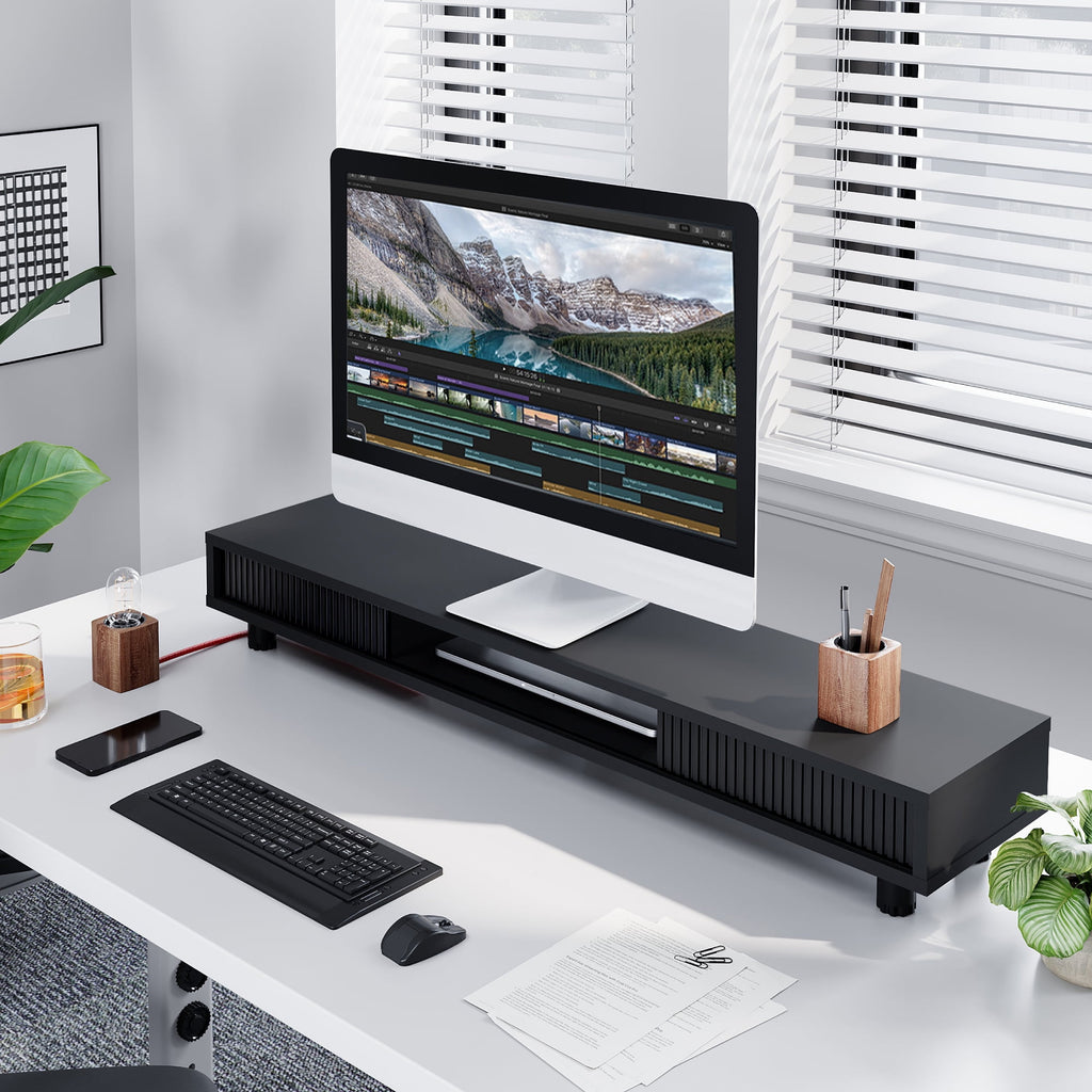 Fenge Dual Monitor Stand, 42.5inch Long Monitor Stands Riser for 2 Monitors - Image 2