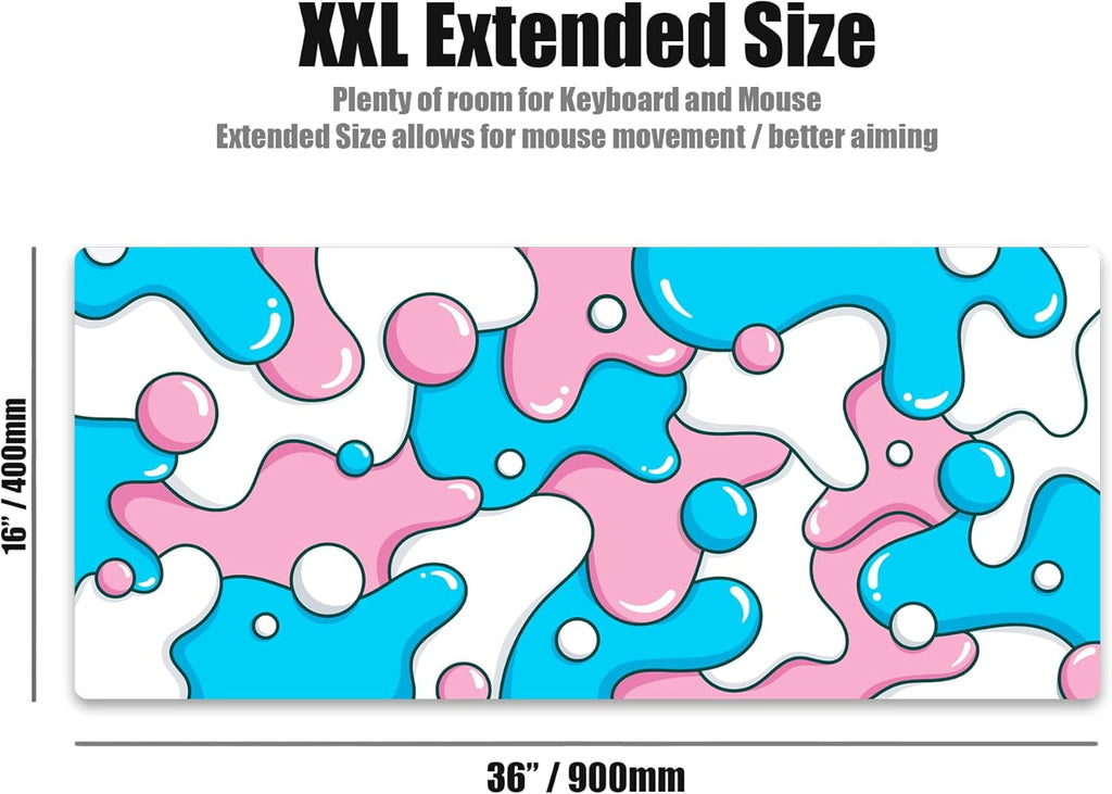 Gaming Mouse Pad Large Cotton Candy XXL Mouse Pad for Gaming - Desk Mat for Keyboard - Thick Artisan Mousepad for Desk (Cotton Candy Drip) - Image 2