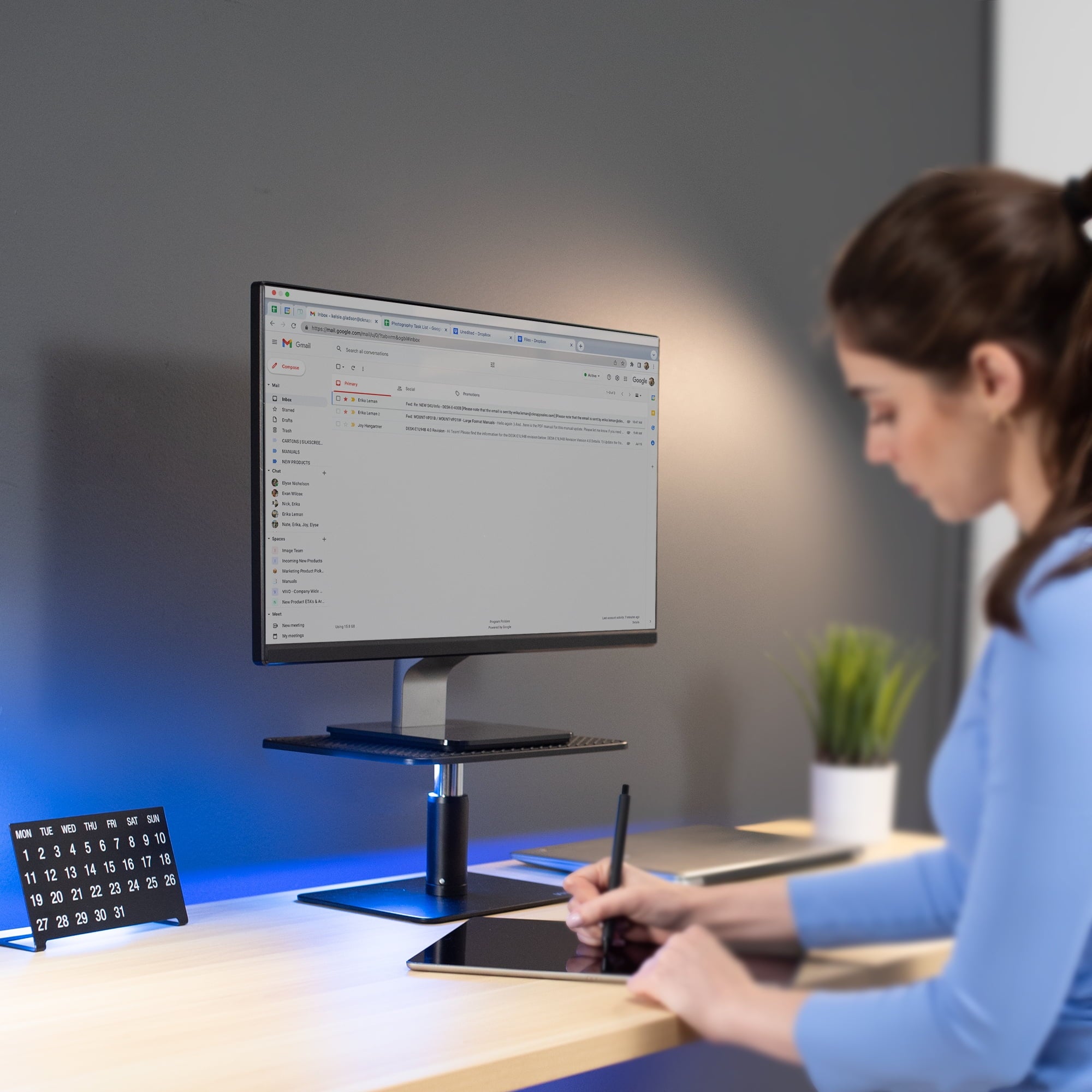 Universal Height Adjustable Ergonomic Computer Monitor & Laptop Riser Stand - Image 2